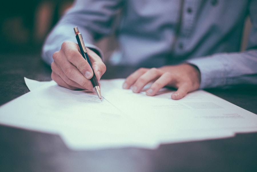 Legal documents and court papers after receiving a summons